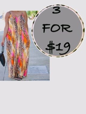 3/$19 Zenana Outfitters leopard print maxi dress